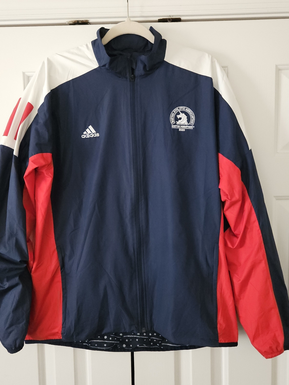 Adidas Boston Marathon Jacket Mens L 2020 Navy AEROREADY Primeblue Running